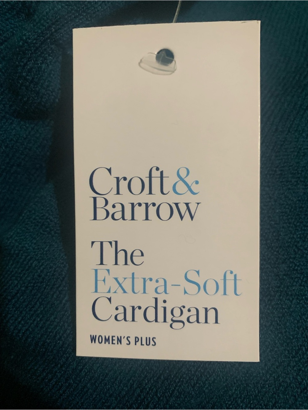 Croft & Barrow Teal Knit Open-Front Cardigan - Picture 4 of 4
